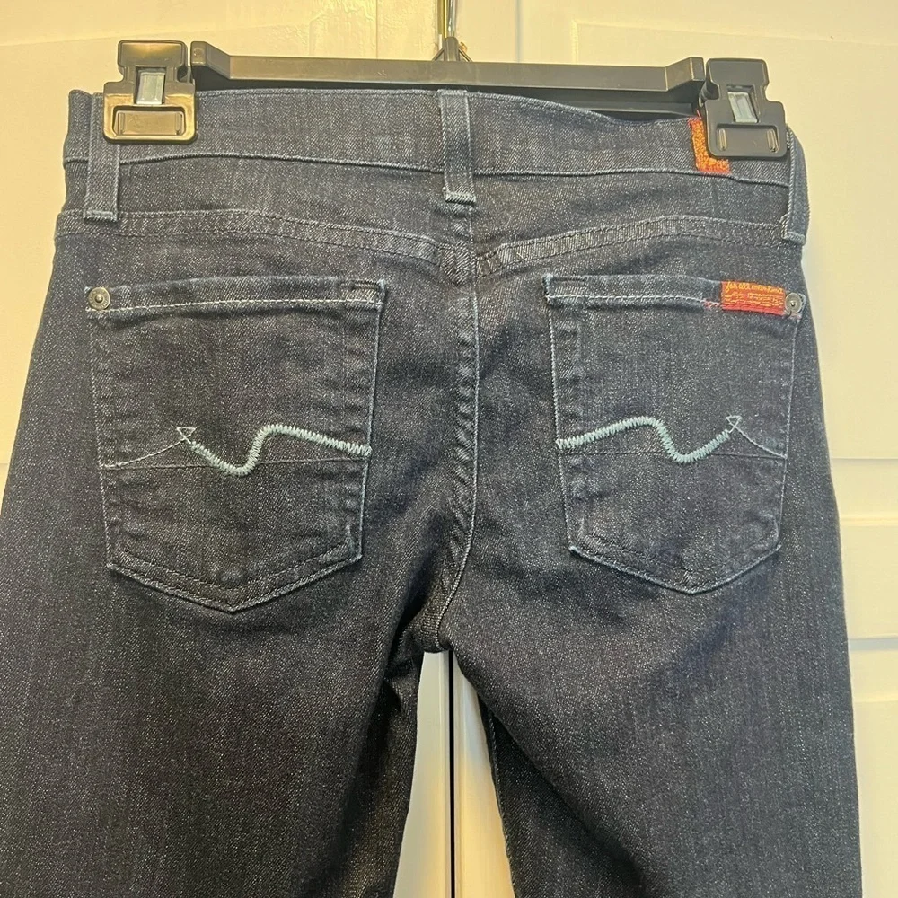 7 For All ManKind Roxanne Skinny Jeans Size 24 Color Dark Blue - Picture 4 of 13
